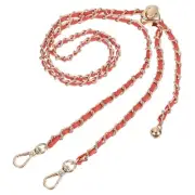 47.2'' Adjustable Purse Chain Strap Crossbody Chain Strap (Orange, Gold Chain)