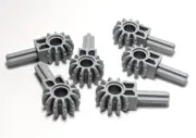 Lego - Lot of 6 - Grey/Gray, Technic Arm with Gear 8 Tooth, 1.5L Axle