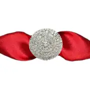 Round Napkin Rings Silver Crystal Clusters of Sparkling Valentines Day Bling x4