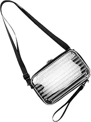 [ANNASAMDO] Mini Suitcase, Shoulder Bag, Small Suitcase Bag, Handbag, Inner Pockets, Cosmetic Bag, Hard Case with Shoulder Strap, Zip for Travel, Shopping, Cosmetics