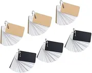 Ciieeo 6-Pack Ring Loose-Leaf Notepads Portable Memory Pads Blank Flash Cards for Study Ring Notebook School Supplies