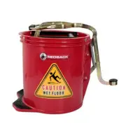 Plastic Mop Wringer Bucket 15L Heavy Duty Home Commercial Cleaning Buckets Red