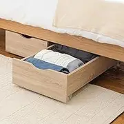 Yamazen FBS-38L (NB)*2 Under Bed Storage Drawer Storage [Set of 2] Low Type Storage Box with Wheels Storage Case Width 15.2 x Depth 28.7 x Height 7.3 inches (38.5 x 73 x 18.5 cm) Assembly