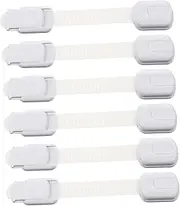 Toyvian 6pcs Safety Cabinet Locks Durable Material Easy to Install Safety Straps Protection for Cabinets and Refrigerators
