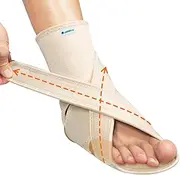 JOMECA Upgraded Drop Foot Brace for Walking with Shoes - Dual Forefoot Support Plates Adjustable Soft AFO, Foot Drop, TBI, ALS, MS, Bone Fracture, Fits Women & Men (Beige Left, S/M)