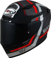 Suomy Track-1 Ninety Seven, full face helmet , color: Matt Black/Grey/Red , size: XS