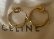 Celine Knot Hoop Earrings in Brass with Gold Finish/Phoebe Philo