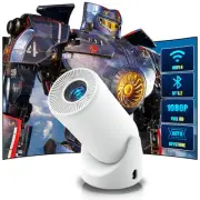 Portable WiFi 6 & Bluetooth Mini Projector - 180° Rotation, Full HD 1080P, 20...