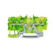A● 10pcs WAGO 2000-1407 4-Conductor Ground Terminal Block 1 mm2 Green-Yellow New