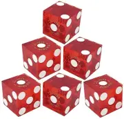 Lot of 6 Authentic Cal Neva Reno Nevada Casino Craps Dice Red Polished