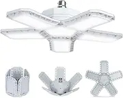 HZSANUE B22 Bayonet LED Garage Light 80W, Daylight White 6500K 8000Lm Deformable Workshop Lamp with 5 Adjustable Panels, LED Ceiling Lighting, for Garages, Basement, Warehouse Attic, Gym(Pack of 1)