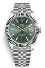 Unworn Rolex Datejust 41 126334 18K Fluted Mint Green Dial Jubilee Box Papers