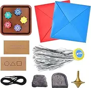 Gonggi Korean Game Set, Gonggi Korean Game, Jebi Chagi and DDAKJI, Traditional Korean Game Set, Hand-Eye Coordination Training Toy, Family Travel Games