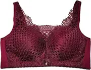 [UPGENT] Post Mastectomy Bra for Women After Surgery Sexy Lace Wireless Prosthetic Bralette for Ladies with Special Needs (Color : Dark Purple, Size : M/Medium)