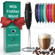 Milk Frother Wand & Drink Mixer with Stand - Powerful Coffee Frother Handheld...