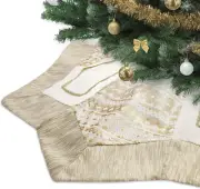 Valery Madelyn Christmas Tree Skirt for Tree Decorations, 60 Inch White Gold ...