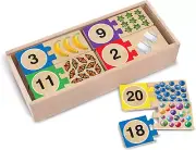 Melissa & Doug Self-Correcting Wooden Number Puzzles with Storage Box (40 Pcs)