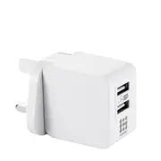 2 USB Ports 1A / 2.1A Travel Charger UK Plug