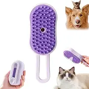 Puffease, Puffease Spritz Defur Comb, spritz defur comb for cats, 3-in-1 Cat Steamy Brush for pet shedding (Purple)