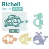 在飛比找PChome24h購物優惠-《Richell-利其爾》3D固齒器x1+矽膠固齒器x4