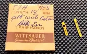 WITTNAUER 11ES Watch Hands Gilt Wide Baton Block Ends 18mm