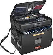 Fireproof Document Box with Lock, 45x31.5x14 cm, Waterproof Storage Bag with Handle, for Documents and Valuables