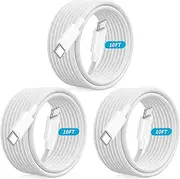 [Apple MFi Certified] USB C to USB C Cord for iPhone 16 15,3Pack 10FT Long USB C to USB C Fast Charging Power Delivery Cable for iPhone 16/16 Plus/16 Pro/16 Pro Max/15/15Pro/15Pro Max/15 Plus Airpods