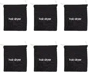 LUOZZY 6pcs Hotel Hair Dryer Bag Drawstring Bag Container Hair Dryer Storage Pouch Travel Accessories - Black