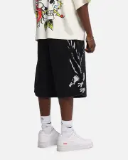 [ED HARDY] Ed Hardy Eagle Jorts Washed Black - Size 40 40 Washed Black