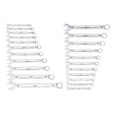 Milwaukee Combination Wrench Mechanics Tool Set SAE/Metric Hand Tool (11-Piece)