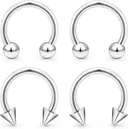 [Dyknasz] Septum Rings Internally Threaded Titanium Horseshoe Nose Ring Lip Rings Hoop Snake Bite Jewelry Daith Piercing Jewelry for Women Men 16g