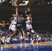 Orlando Magic Shaquille O'Neal shot vs New York Knicks Patrick Ewi- Old Photo