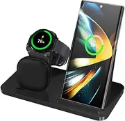 3 in 1 Wireless Charger, Fast Wireless Charging Station Stand for Samsung Galaxy S25/S24/S23/S22/S21/S20/S10,Note20/10/9, Galaxy Buds Pro/Live, Galaxy Watch7/6/5 Pro/5/4/3/Active 2