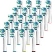 Replacement Brush Heads Compatible with OralB Braun- Best Double Clean, Pack of 20 Electric Toothbrush Replacement Heads- for Oral B Pro, 1000, 8000, 9000, Adults, Kids, Vitality, Dual Plus!