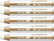 STABILO Multi-talented Pencil woody 3-in-1 Box of 5 White