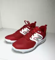 New Balance Men's Fresh Foam X 3000 V6 Metal Baseball Cleats SZ 12 red/white