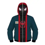 Unbrand Verse Miles Morales Cosplay Full Zip Hoodies Jacket Spiderman Into The Spider Kids Hooded Coat Boys Girls Casual Outerwear M 4