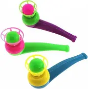Suspension Blowing Ball | Floating Blow Pipe Balls Toy - Funny Balance Pipe Ball Toys for Kids Race Game Gifts Party Supplies Favors (Random Color)