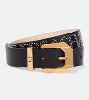 [Versace] Versace Stud-embellished leather belt Inch 33.5 black