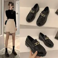 在飛比找蝦皮購物優惠-【LPshoes】小皮鞋女 英倫風百搭高跟樂福鞋子 黑色春秋