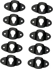 DOITOOL 10 Pcs Speaker Hook Plate Hanger Hooks for Hanging Wall Mounted Speaker Bracket Mounting Speaker Connector Soundbar Mount Speaker Plate Bracket Speaker Wall Mount Hook Black Iron