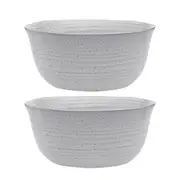 2x Ecology Ottawa 20cm Stoneware Laksa Noodle/Pasta Rice/Soup Bowl Orchid White