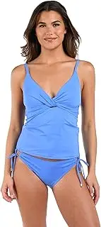[La Blanca] Women's V-Neck Adjustable Twist Front Tummy Control Tankini Top