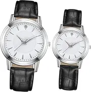 [Minkissy] 2 Pcs Luminous Lovers Watch Romantic Couple Wristwatch Fashionable for Men and Women for Dating Parties and Casual Occasions