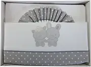 PEKITAS 3 Piece Set of Baby Cot Sheets, 60 x 120 cm, 100% Cotton Flannel, Grey, Made in Spain