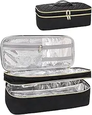 [Relavel] Travel Carrying Case with Dividers, Heat Resistant Travel Bag for Hot Air Brush, Hairstylist Organizer Compatible with Revlon One-Step Hair Dryer, Dyson Airwrap Styler & Shark FlexStyle