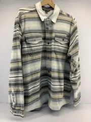 Eddie Bauer New Tags Chutes Shirt Jacket Micro Fleece Blue Cream Stripe Men's XL