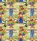 Scarecrow Cornucopia Fall Autumn Cotton Fabric Yard