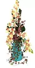 CYMBIDIUM ORCHIDS-EUCALYPTUS +++ IN A METAL JUG - ARTIFICIAL SILK ARR-78cm H