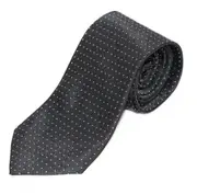 Mens Black With White Mini Polka Dots Patterned 8Cm Neck Tie